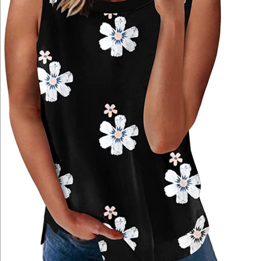 Ecrocoo Tank Tops Sleeveless Loose Summer Shirts Blouse Tunic